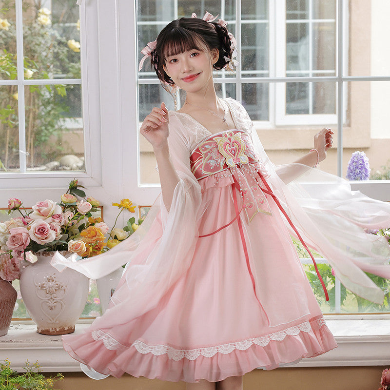[Official] Balala the Fairies x Meixue: Pink China Chic Hanfu Ruqun Set