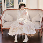 Original Rabbit & Butterfly Hanfu Set: Mamian Skirt & Overlay