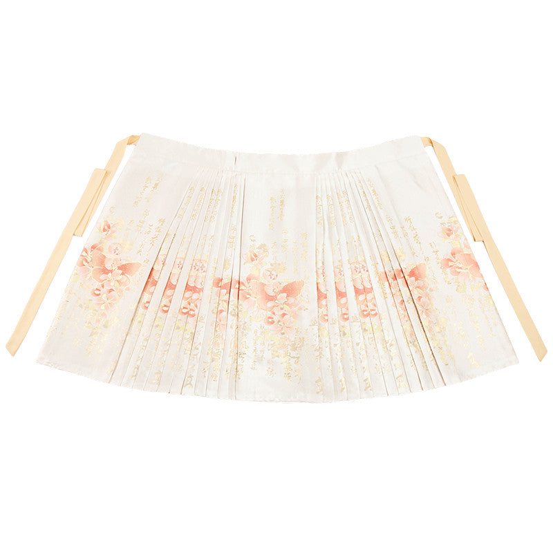 Original Rabbit & Butterfly Hanfu Set: Mamian Skirt & Overlay