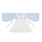 [Sweet & Cool Kitty] Modern Hanfu Set - Standing Collar Long Shirt & Over-Skirt - Neo-Chinese Daily Wear