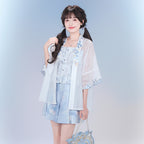 [Official] Balala the Fairies x Meiqi: Modern Hanfu Shorts Set - Star Dream Meiqi Daily Wear - Neo-Chinese Summer Outfit