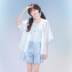 [Official] Balala the Fairies x Meiqi: Modern Hanfu Shorts Set - Star Dream Meiqi Daily Wear - Neo-Chinese Summer Outfit