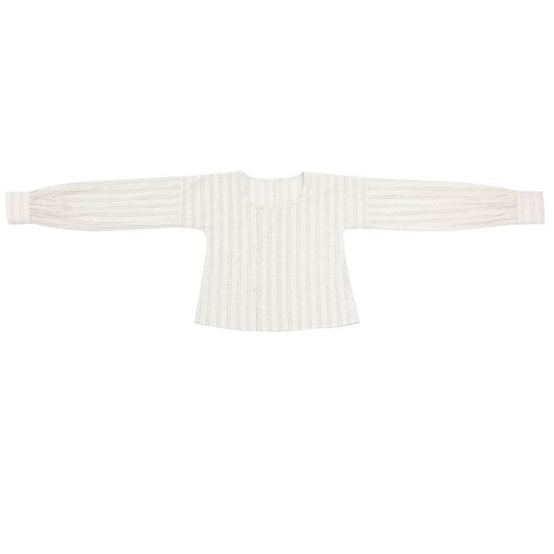 "Wu Xun Song" Modern Hanfu: Tanling Top & Pleated Skirt with Black Denim Set