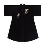 "Wu Xun Song" Modern Hanfu: Tanling Top & Pleated Skirt with Black Denim Set