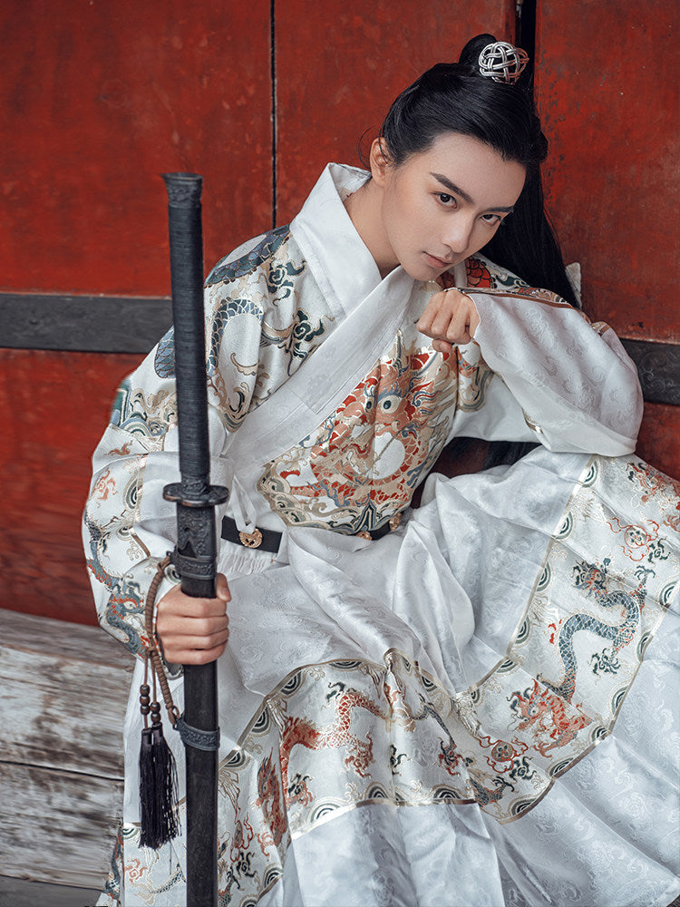 Authentic Ming Dynasty Hanfu: Unisex Woven Gold Flying Fish Suit (Yesa Robe)