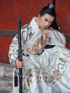 Authentic Ming Dynasty Hanfu: Unisex Woven Gold Flying Fish Suit (Yesa Robe)