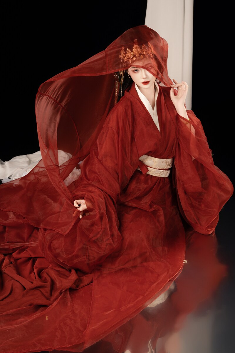 authentic Warring States Robe: Zhiju Hanfu with Long Train 副图