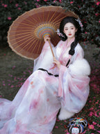 马山楚墓直裾汉服 - 飘逸广袖拖尾袍