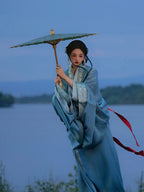 玉殓蓝栀菊汉服 - 马山楚墓拖尾袍