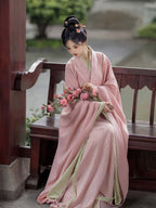 玄宫魏晋风汉服：刺绣毛领披风