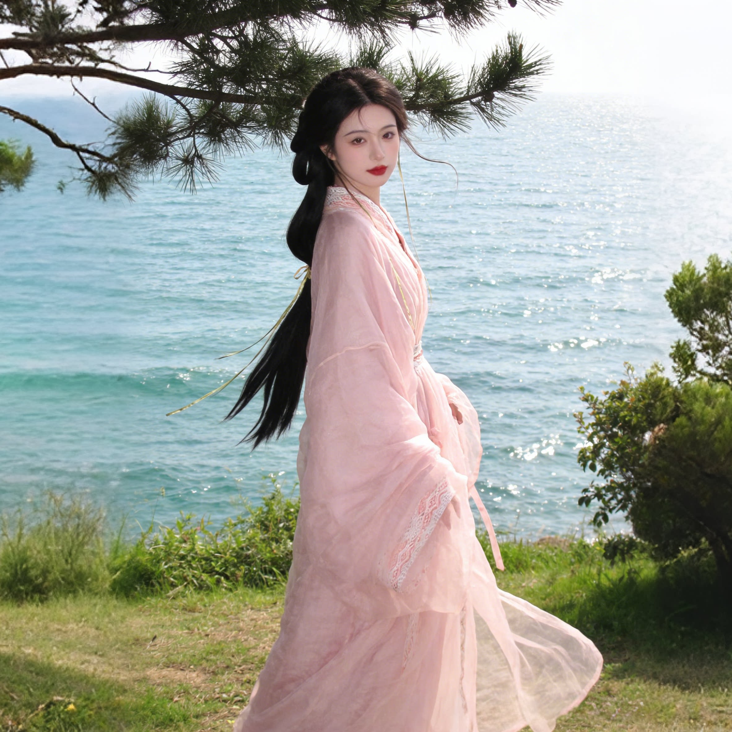 正宗拖尾直裾汉服套装 - 原版战国袍 主图