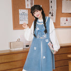 "Floating Fragrance" Winter Hanfu: Fleece-Lined Robe & Vest Set
