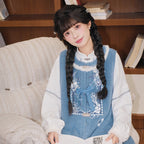 "Floating Fragrance" Winter Hanfu: Fleece-Lined Robe & Vest Set
