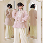“小马麻薯”粉色毛绒汉服套装：保暖航空袖服饰