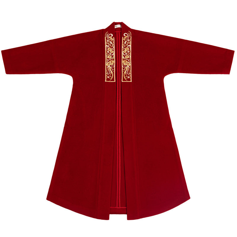 "Joyful Pi Xiu" Red Mamian Skirt Set: New Chinese Wedding Dress