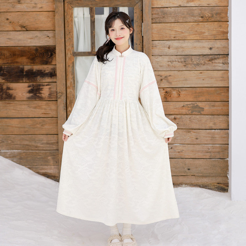 豆乳蜜桃可爱冬季汉服：加绒马甲套装