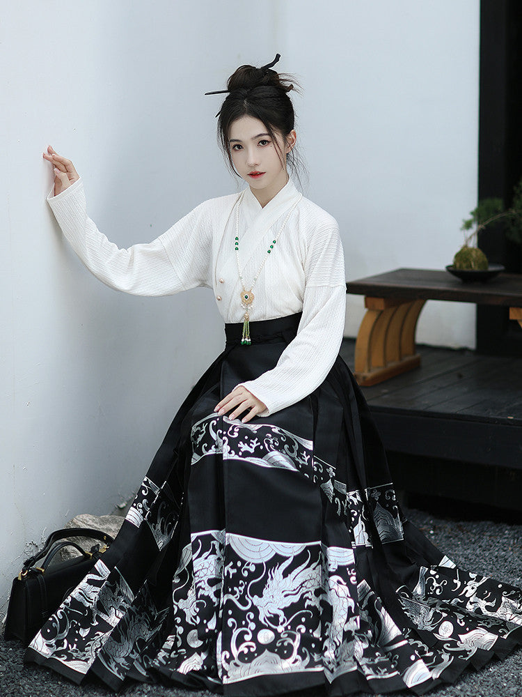 [玖尧] 龙年红色马面裙：奢华明制汉服套装