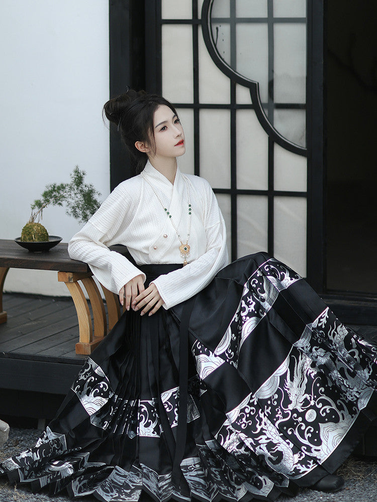 [玖尧] 龙年红色马面裙：奢华明制汉服套装