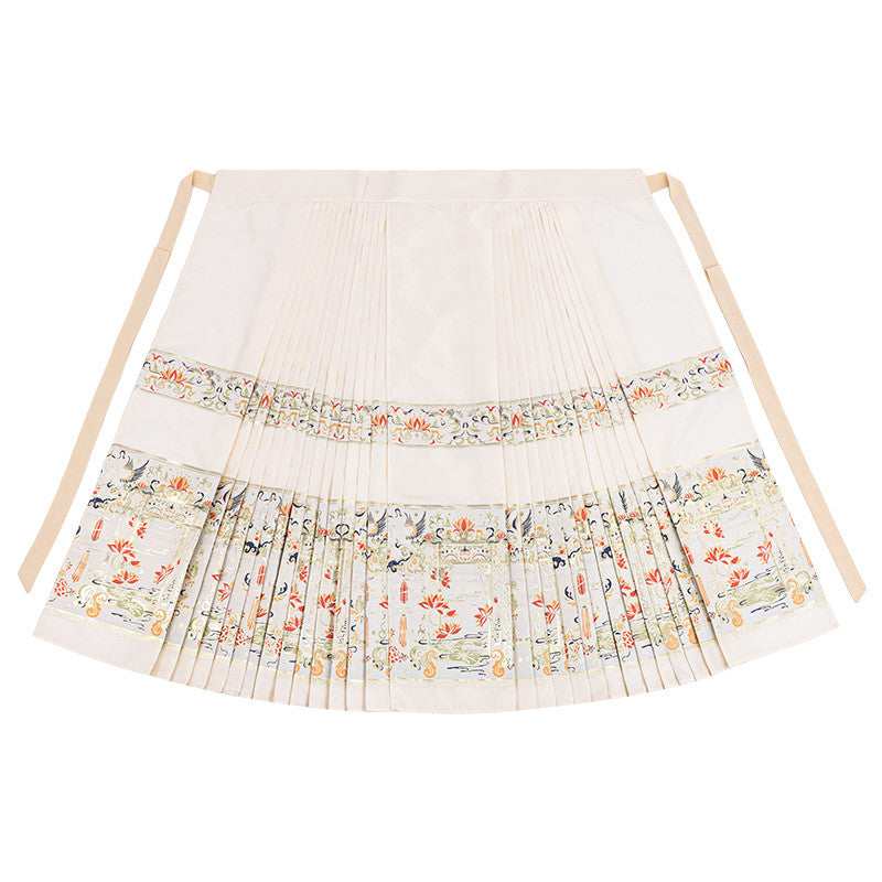 "Moonlight Lantern" Gold-Woven Mamian Skirt: Modern Neo-Chinese Long Dress