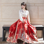 明制红马面裙套装：婚礼与新年汉服
