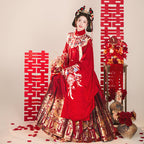 [Yin Hua Deng Yuan] Ming Dynasty Red Mamian Skirt: Wedding & Lunar New Year Hanfu