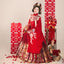 [Yin Hua Deng Yuan] Ming Dynasty Red Mamian Skirt: Wedding & Lunar New Year Hanfu