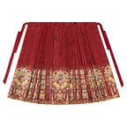 [Yin Hua Deng Yuan] Ming Dynasty Red Mamian Skirt: Wedding & Lunar New Year Hanfu