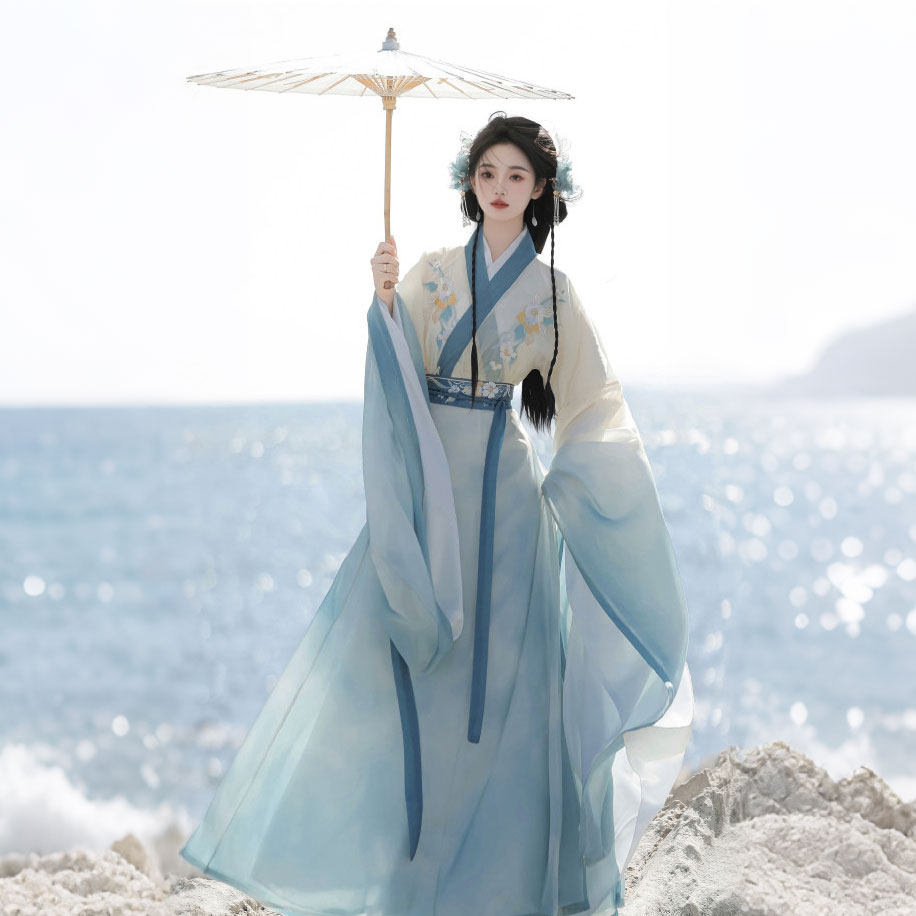 “晨露”魏晋风汉服 - 宽袖襦裙