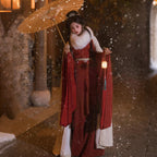 "Yu Luo" Wei-Jin Hanfu - Fleece Lined Cloak & Wei Shang Set