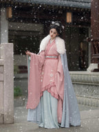 "Yu Luo" Wei-Jin Hanfu - Fleece Lined Cloak & Wei Shang Set