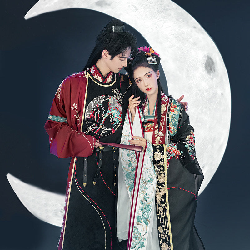 正宗唐制汉服：“思无昼夜”男女款圆领袍