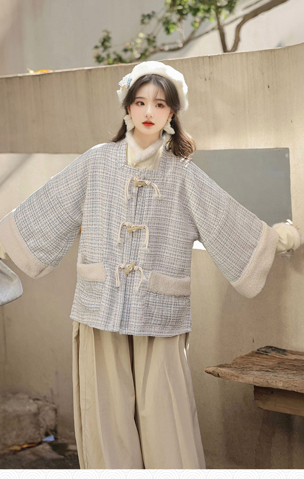"Persimmon Joy" Neo-Chinese Set - Fleece Lined Ming Hanfu