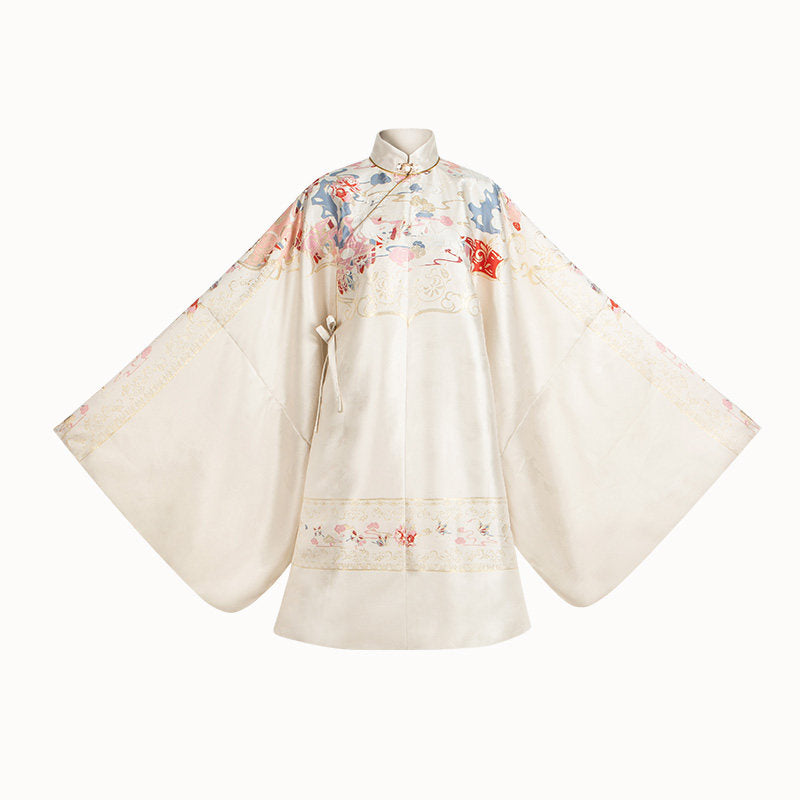 Ming Dynasty Bridal Hanfu Set - Long Ao & Red Mamian Skirt