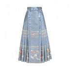 Ming Dynasty Bridal Hanfu Set - Long Ao & Red Mamian Skirt