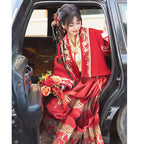 中式婚礼马面裙 - 红色刺绣新娘汉服