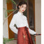 Red Ming Dynasty Hanfu Set - Original Mamian Skirt & Top