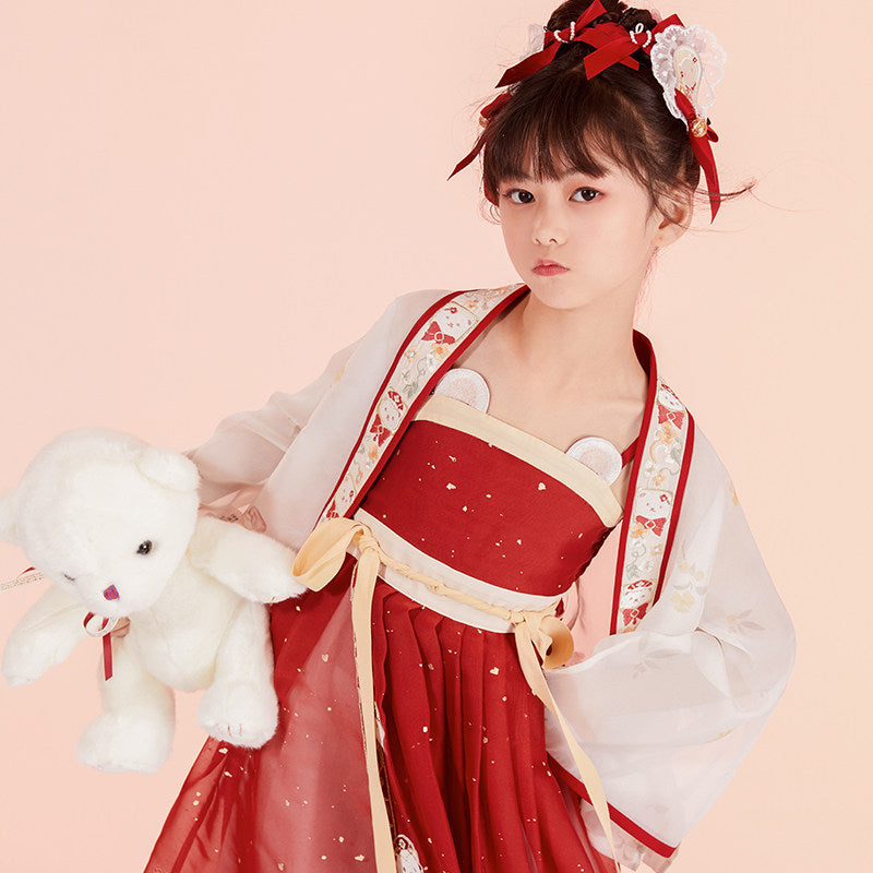 Beary 饭圈女孩国风连衣裙套装 | 烫金刺绣