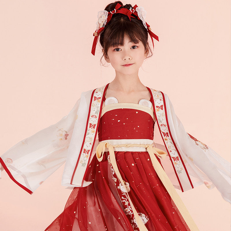 Beary 饭圈女孩国风连衣裙套装 | 烫金刺绣