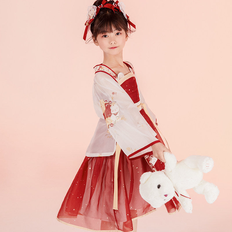 Beary 饭圈女孩国风连衣裙套装 | 烫金刺绣
