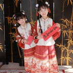 虎年女童汉服三件套 - 冬款马面裙