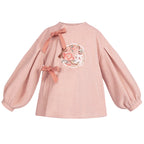 Beary Flower Cake Girls' Guofeng Woolen Jacket & Skirt Set