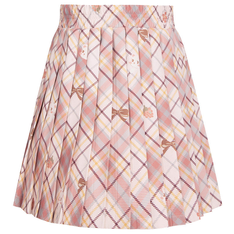 Beary Flower Cake Girls' Guofeng Woolen Jacket & Skirt Set