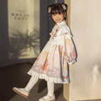 Girls' Gradient Hanfu Dress - Pink Bow Knot Winter Outfit
