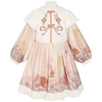 Girls' Gradient Hanfu Dress - Pink Bow Knot Winter Outfit