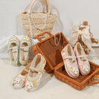 Girls Embroidered Hanfu Shoes - Cat Bell Traditional Style