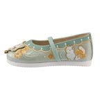 Girls Embroidered Hanfu Shoes - Cat Bell Traditional Style