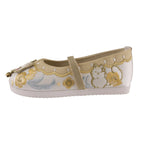 Girls Embroidered Hanfu Shoes - Cat Bell Traditional Style