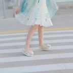 女童兔子冬季靴 - 毛绒刺绣汉服鞋