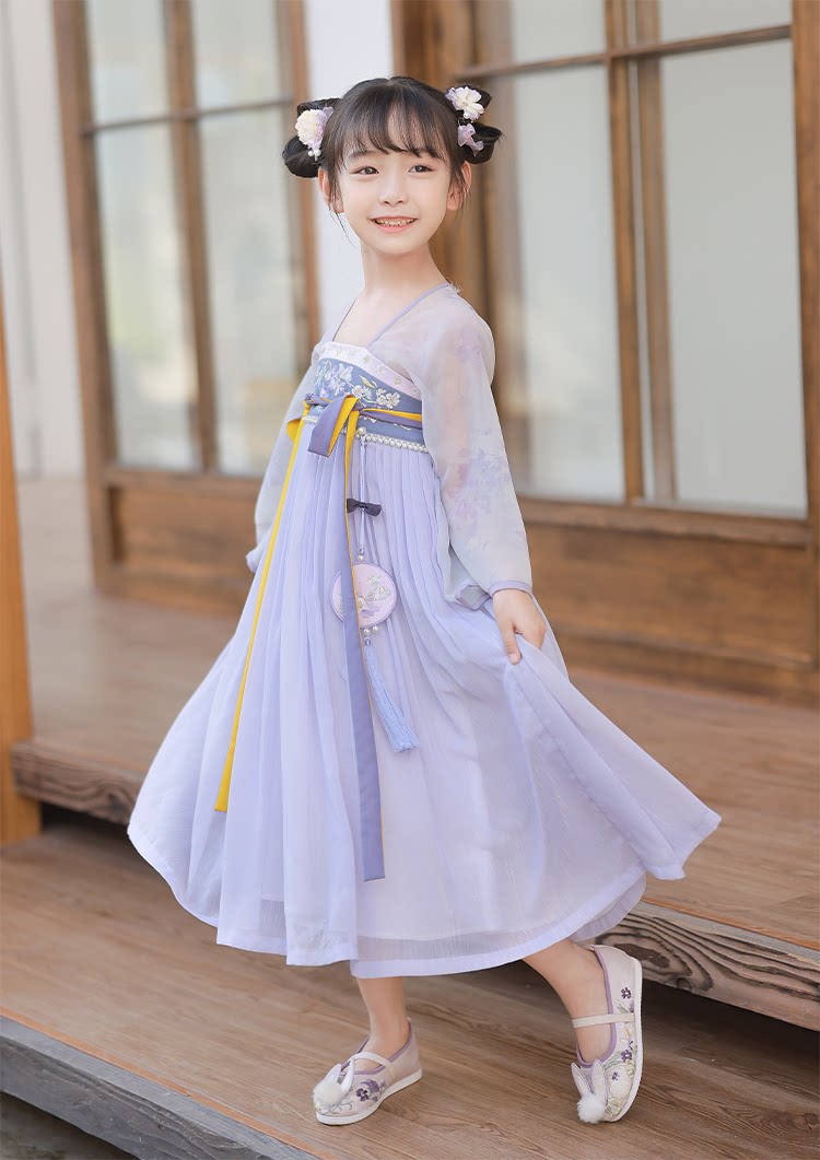 女童兔子冬季靴 - 毛绒刺绣汉服鞋