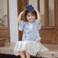 Morning Mist Girls' Guofeng Summer Set | Cool 2-Piece Top & Skirt